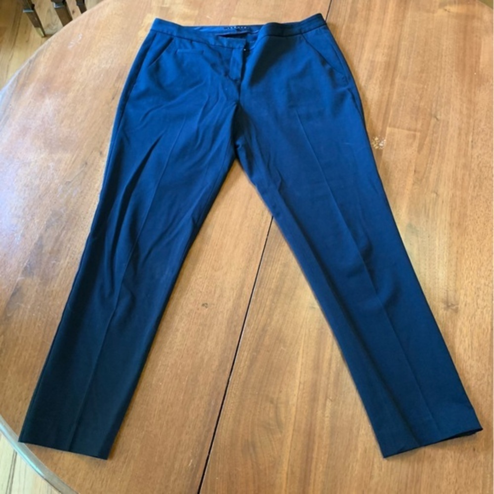 Theory Black - Navy Stretch straight leg cropped pants, mid waist 10